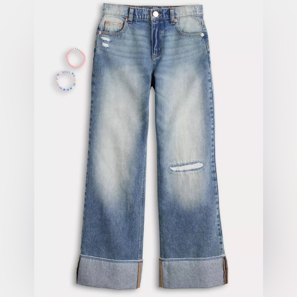 Limited Too Girls wide leg jeans size 7 new